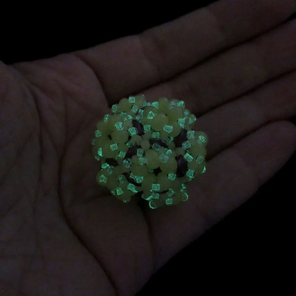 Handwoven Uranium and Glow in the dark Pendant